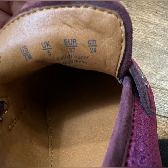 Burgundy  Franco Sarto Classic Low block Heeled Loafers with Studded Detail 7 - Picture 12 of 12